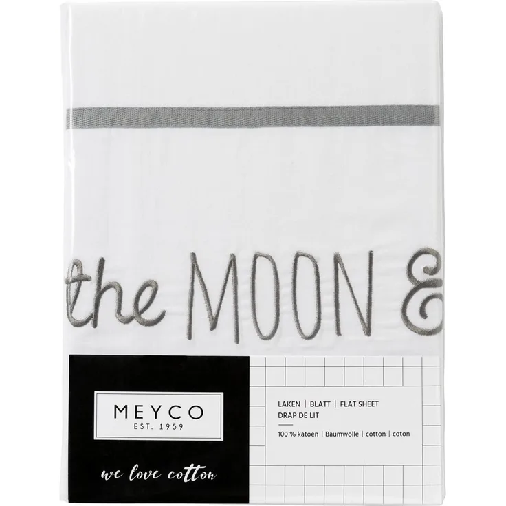 Meyco 'Love you to the moon & back' nBettlaken 75x100 cm, grau