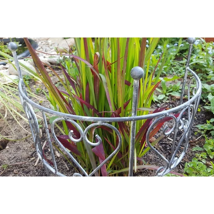 LB H&F Lilienburg Teichfigur Staudenstütze Strauchstütze Pflanzenstütze Pflanzenhalter Rankhilfe, (Pflanzhalter Spalier Rosenstütze Kletterhilfe Pflanzen Sträucher Staude Stütze Halter Staudenring Garten Halterung halbrund Antikstil Deko, Rankgitter Pf... – Bild 4