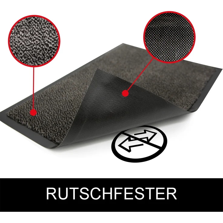 Schmutzfangmatte waschbare & leistungsstarke Fußmatte Sauberlaufmatte mit Rutschfester Rückseite Türmatte 60x90cm Beige-Schwarz – Bild 4
