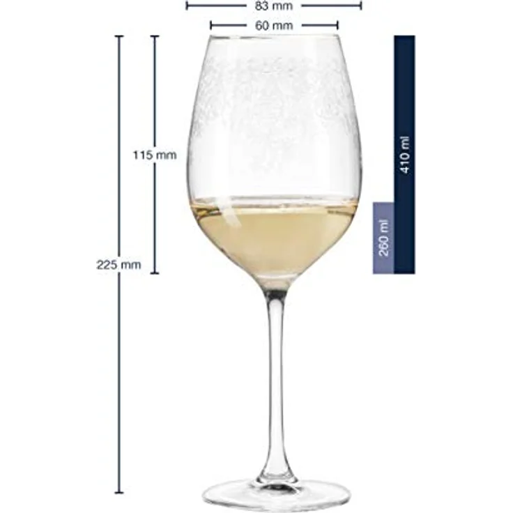 Leonardo Chateau Weißweinglas 6er Set, Weinglas, Edles Glas mit Gravur, 400 ml, 35301 – Bild 4