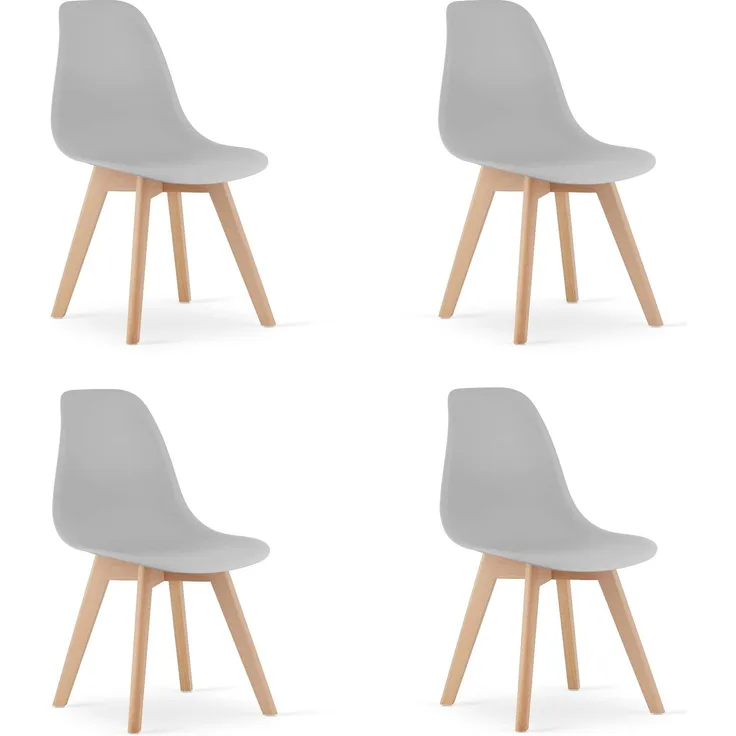 Valora KITO CHAIR Ergonomischer Esszimmerstuhl aus grauem Holz x4