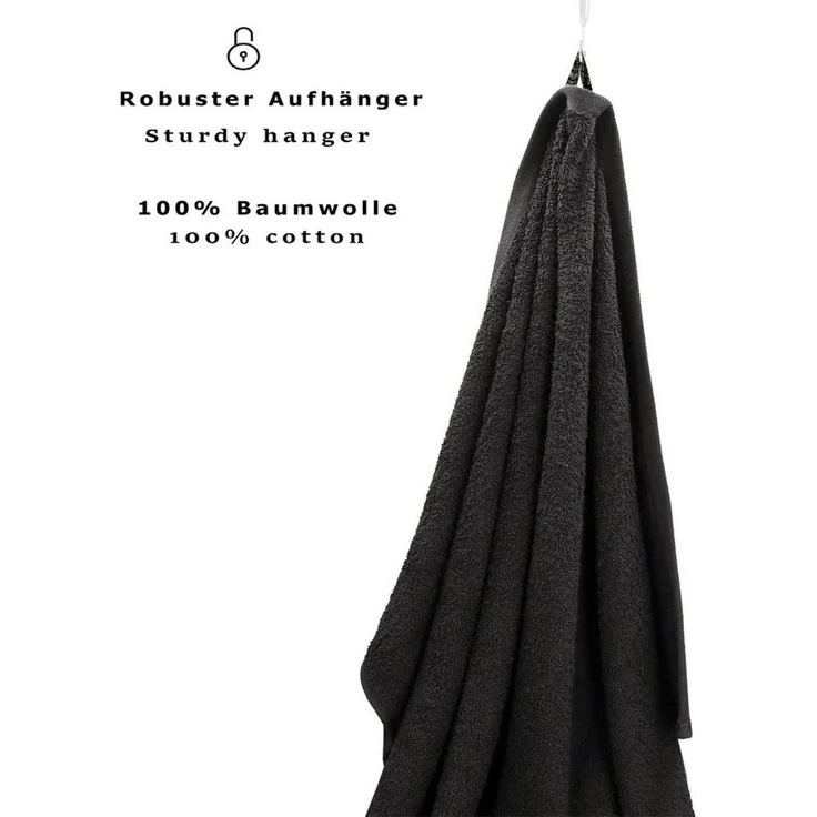 Betz Badetücher 2 Stück Badetuch groß XXL Saunatücher Strandtuch Dresden 100x200 cm, 100% Baumwolle (Set, 2-St), Farbe dunkelgrau – Bild 2