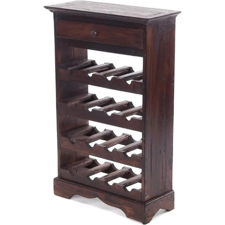 DESIGN DELIGHTS Weinregal WEINREGAL CORTEZ, 85x55 cm(HxB) Flaschenregal aus Holz mit Schublade