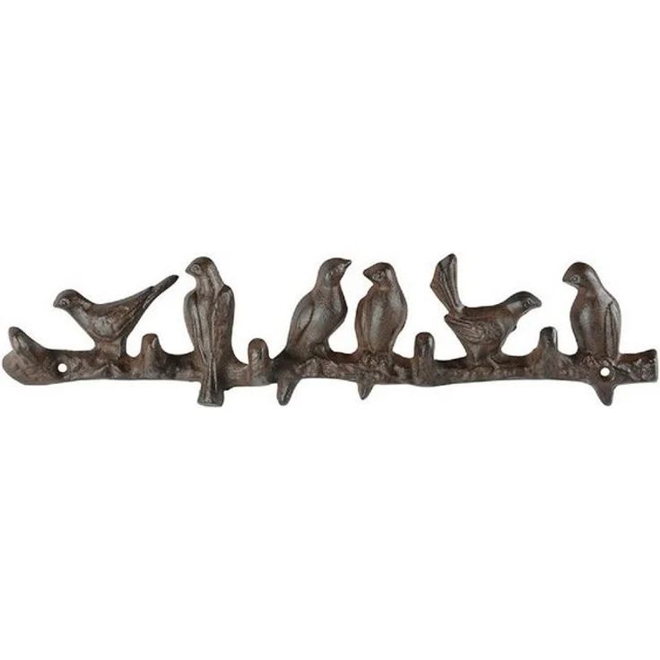 Wandhaken Garderobe mit Vögeln aus Gusseisen mit 5 Haken – Bild 2