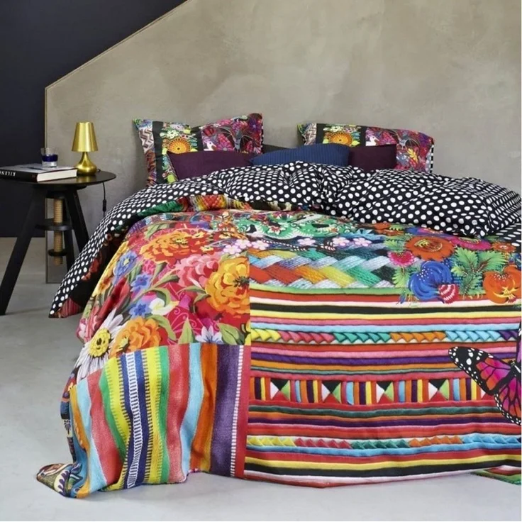 Essenza Bettwäsche Noida Multi, Satin, 3 teilig, Lilien, Tiere, Hippie – Bild 3