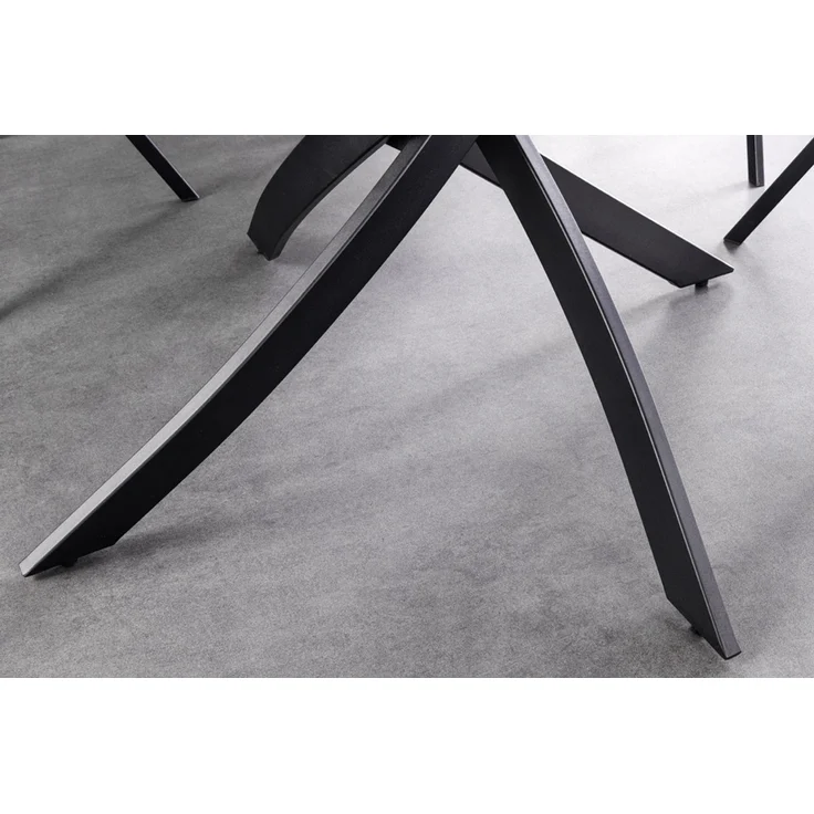 Design Esstisch AMICA 120cm anthrazit Beton-Optik Keramik schwarzes Metall-Gestell – Bild 7
