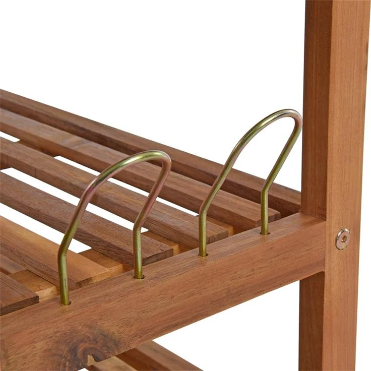 Schuhregal Holz Schuhschrank Schuh Regal 5 Etagen Schuhständer Schuhablage Bank – Bild 4