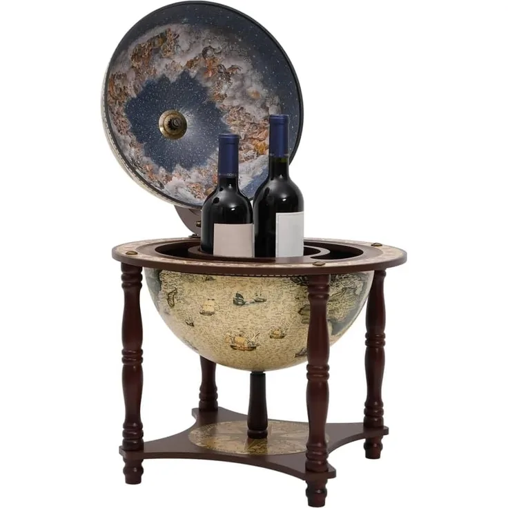 Globus-Bar Braun Massivholz Eukalyptus [343475]