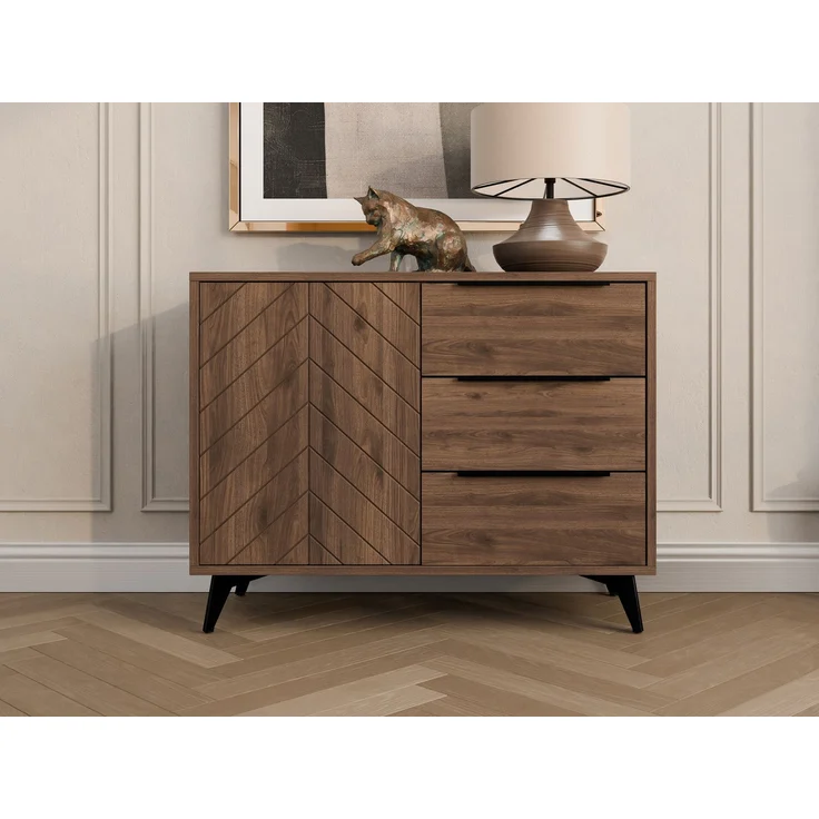 Kommode Xylix Bis 100 1D3SZ (Farbe: Nuss Okapi) – Bild 3