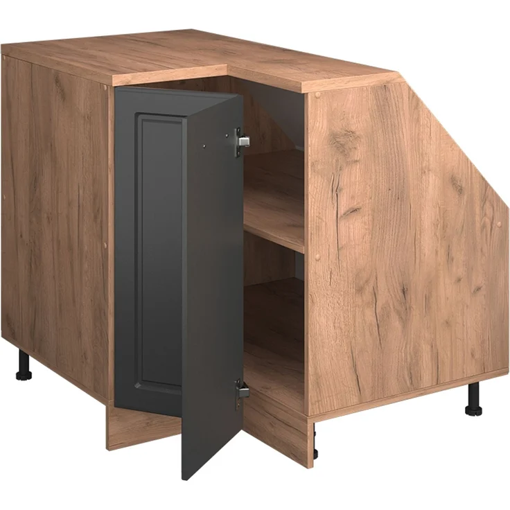 Dachschrägenschrank Eckschrank Rion Anthrazit Landhaus 75.6 x 81.6 cm mit 1 Tür, Schrankkorpus 60 cm Tiefe Vicco – Bild 4