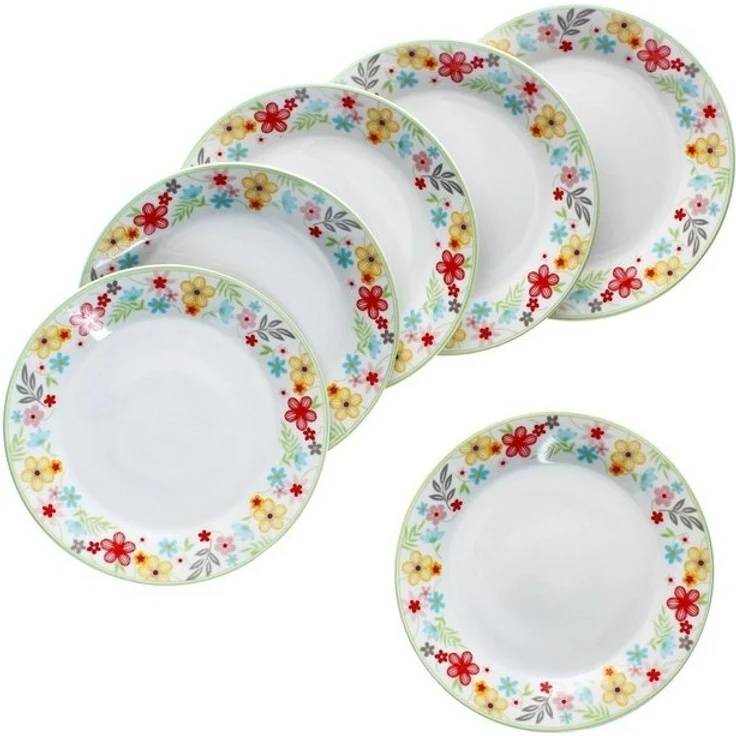 MamboCat Frühstücksteller 6er Set Variant Blümchen Kuchenteller bunte Frühstücks-Teller – Bild 4