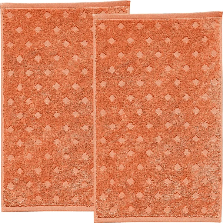 Erwin Müller Walk-Frottier "Baden-Baden" 2er-Pack, Orange, Gästetuch 2er | 30x50 cm – Bild 1