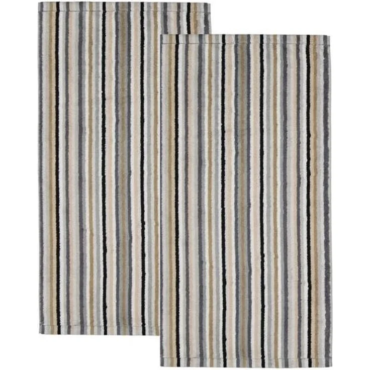 2 Stück Cawö Life Style Handtücher 7048-37 Streifen kiesel 50x100 – Bild 3