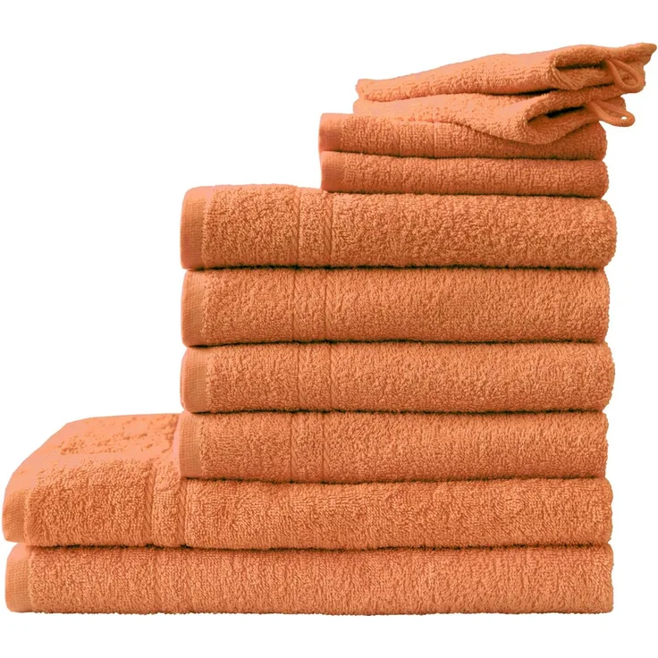 Dyckhoff Handtuch Set Kristall, Walkfrottee (Set, 10-St), mit feiner Bordüre, Duschtücher, Handtücher und Gästetücher