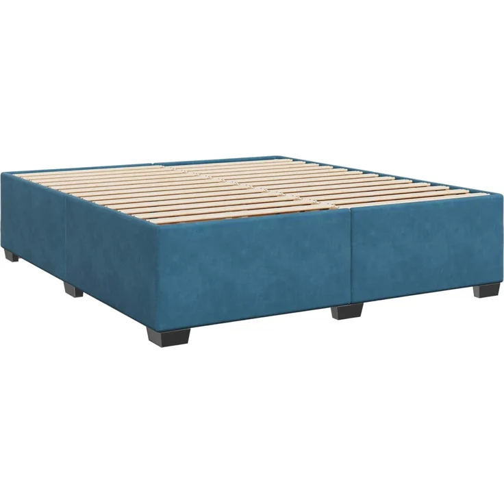vidaXL Boxspringbett mit Matratze Dunkelblau 200 x 200 cm Samt 3450792 – Bild 5