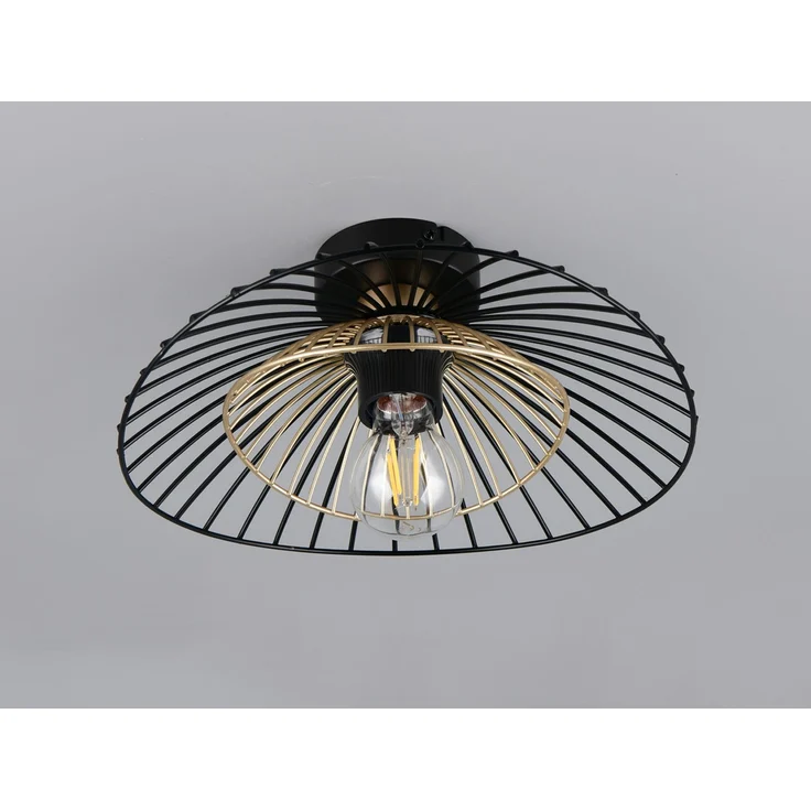 Deckenleuchte LAURIS mit Gitter Lampenschirm Schwarz Gold, Ø 30cm – Bild 5