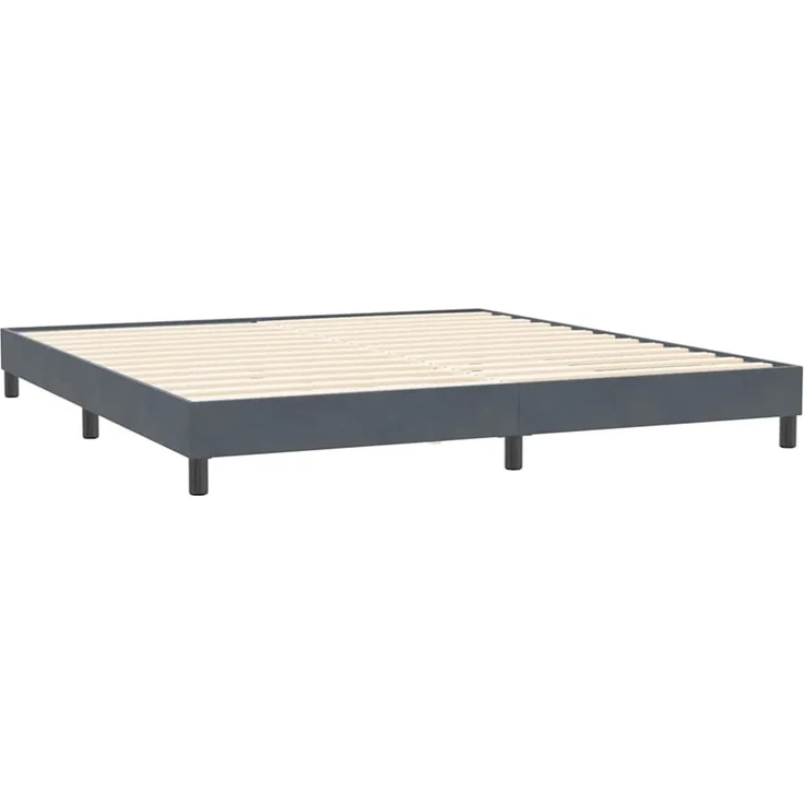 vidaXL Boxspringbett ohne Matratze Dunkelgrau 200x210 cm Samt 3315844 – Bild 4