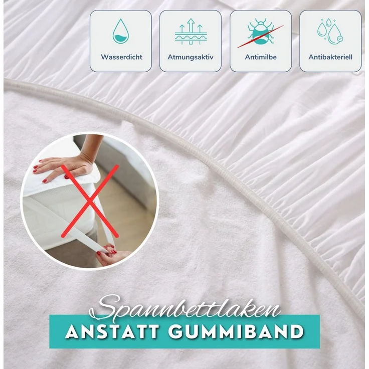 Matratzenauflage COZY Premium I 60x120, 70x140, 80x160, 90x200 Alavya Home®, Atmungsaktiv Wasserdichter Matratzenschoner Allergiker Matratzenschutz – Bild 2