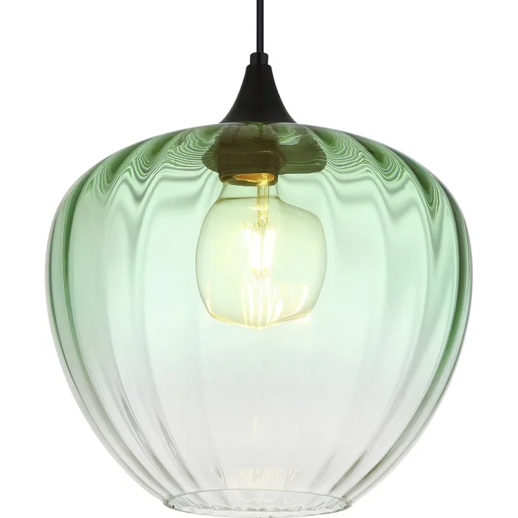 Globo Hängeleuchte Sander, Pendelleuchte mit grünem Glas-Schirm, Ø 29 x 120 cm, E27 Fassung