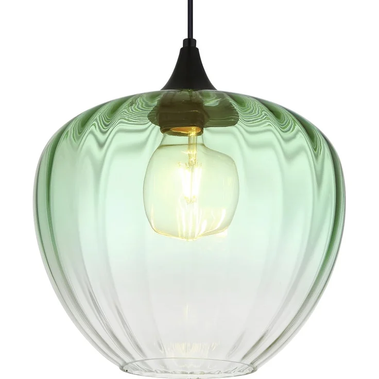 Globo Hängeleuchte Sander, Pendelleuchte mit grünem Glas-Schirm, Ø 29 x 120 cm, E27 Fassung