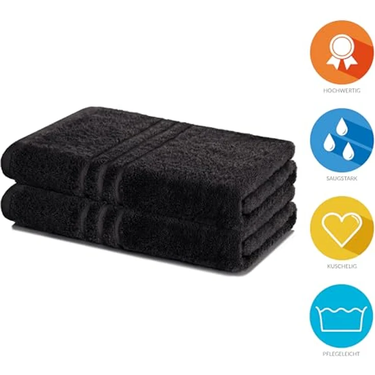 Lavea Badetuch Elena 2er Set Badetücher 100x150 cm, Duschtuch, 500 g/m² Frottier, weich & saugstark, pflegeleicht – Bild 2