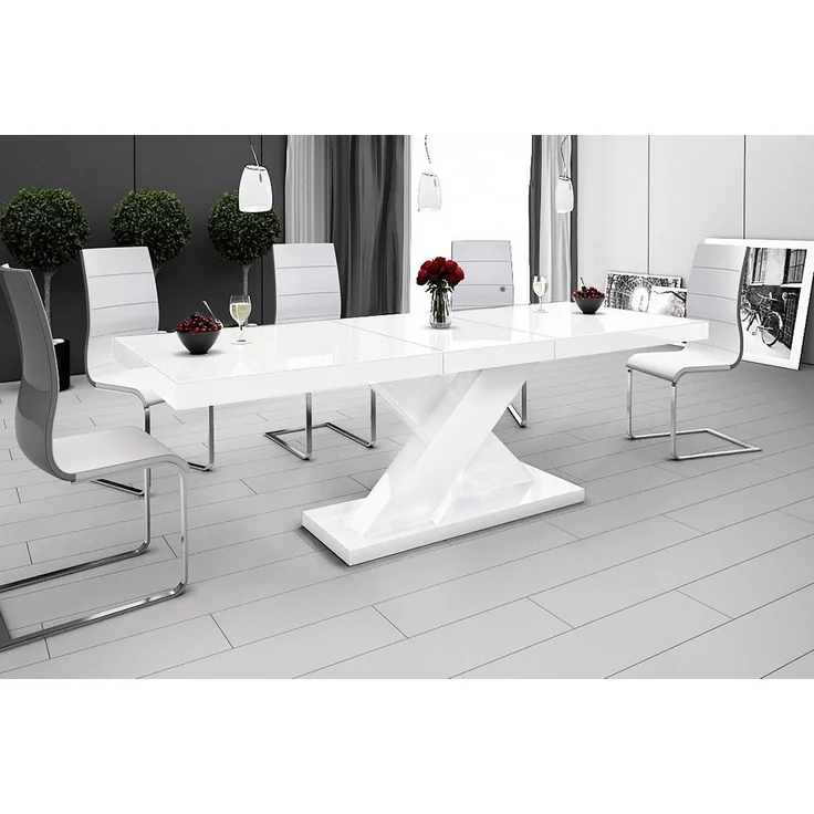 designimpex Esstisch Design Tisch HE-888 Weiß Hochglanz ausziehbar 160 bis 210 cm – Bild 1