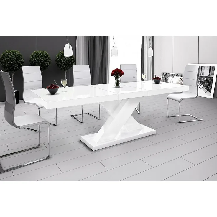 designimpex Esstisch Design Tisch HE-888 Weiß Hochglanz ausziehbar 160 bis 210 cm