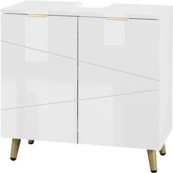 EUGAD Waschbeckenunterschrank (1-St) Badezimmerschrank mit 2 Türen, verstellbare Ablage – Bild 6