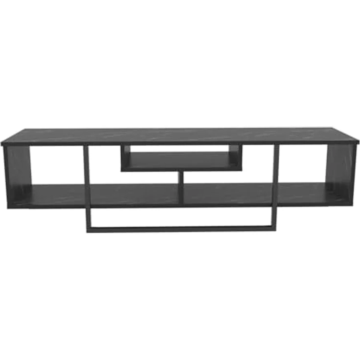 Hanah Home Stylish Black TV Stand, 150 cm Wide, 35.2 cm Deep, 40 cm High | 100% Melamine Coated Particle Board, 18 mm Thick | Perfect for Modern Living Rooms – Bild 6