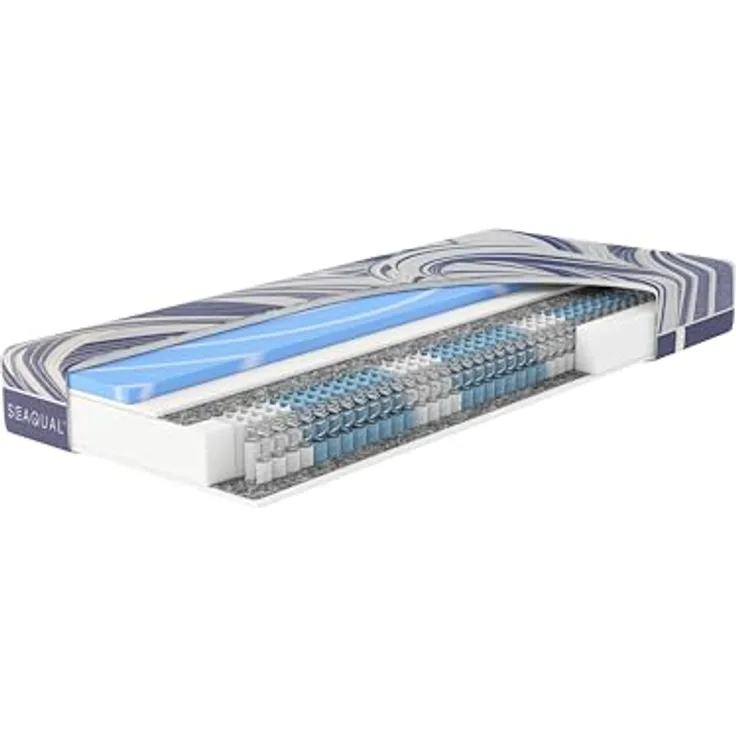 Schwarzwald Schlafsysteme Hn8 Taschenfederkern-Matratze "Ocean Clean TFK", 7-Zonen mit Gelschaumtopper, H4, 90 x 200 cm, nachhaltiger Seaqual Bezug