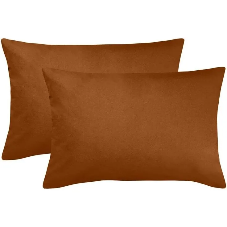 Traumschlaf Edel-Linon Kissenbezüge 2er Set|2x 40x60 cm| schoko