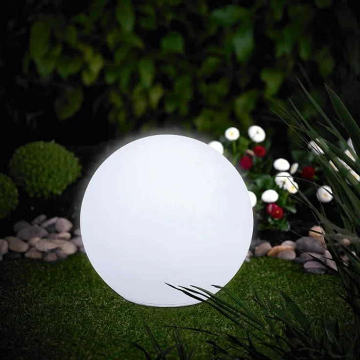 MeLiTec Solar Gartenleuchte LK13-6 Kugel ⌀ 30 cm, weiß – Bild 1