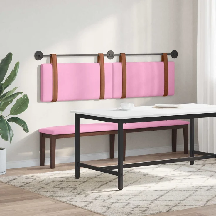 vidaXL Hängendes Kopfteil Rosa Antikes PU 5 x 170 x 55 cm – Bild 4