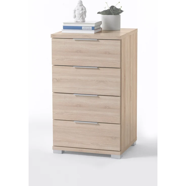 Nachtkommode >Smilla< in Eiche Sonoma, Melamin - 46x79x42cm (BxHxT) – Bild 3
