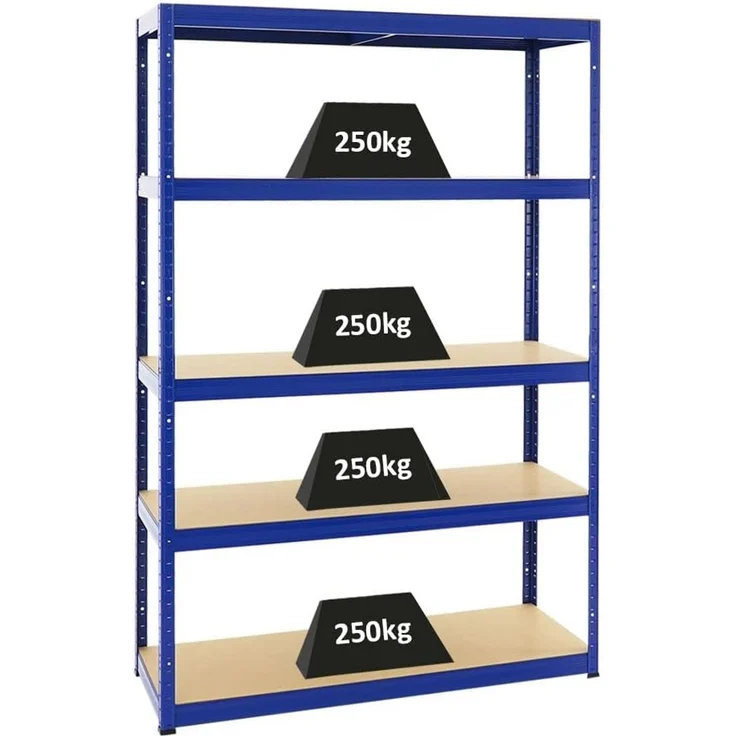 PROREGAL Schwerlastregal Big Elephant Blau 180 x 120 x 45 cm Fachlast 250kg Kellerregal, Steckregal, Garagenregal, Lagerregal – Bild 1