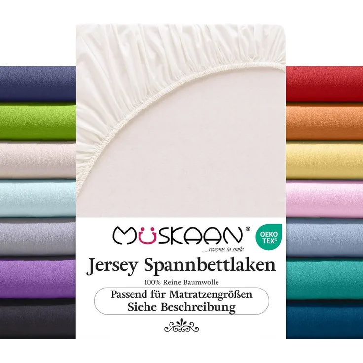 Müskaan Spannbettlaken Spannbettlaken für Wasserbett/Boxspringbett-Matratzen, jersey 100% Baumwolle, Gummizug: ja, (1 Stück), JERSEY