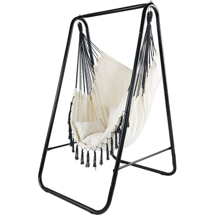 CCLIFE Hängesessel mit Gestell Kissen Hängeschaukel Hängestuhl Bis 100kg Indoor & Outdoor Garten Hängesitz – Bild 5