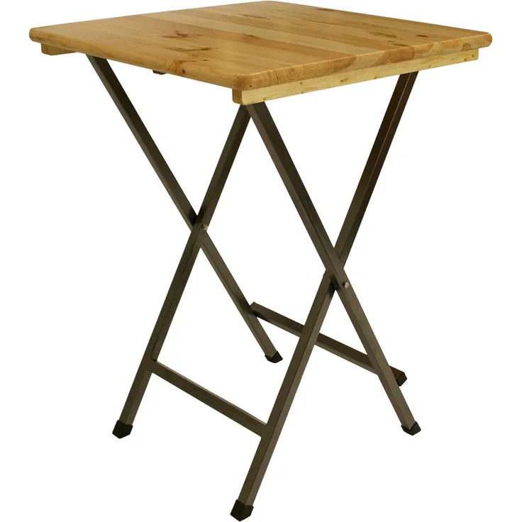 DEGAMO ZÜRICH Stehtisch, Metall + Holz, anthrazit/naturfarben 78x78cm