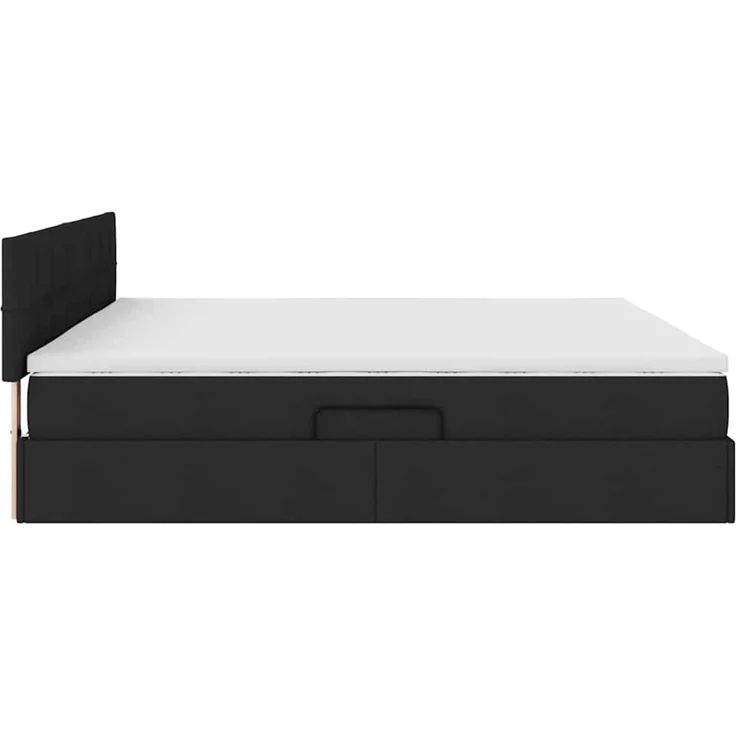 vidaXL LED-Speicherbett mit Matratze Schwarz 200 x 200 cm Stoff 3371168 – Bild 10