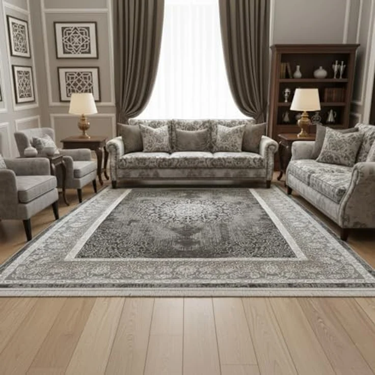 Vimoda Orientteppich Salsa, moderner orientalischer Klassiker Look, Rechteckig, Höhe: 13 mm, Teppich kurzflor modern, dicht, weich, Wohnzimmer, Schlafzimmer – Bild 5