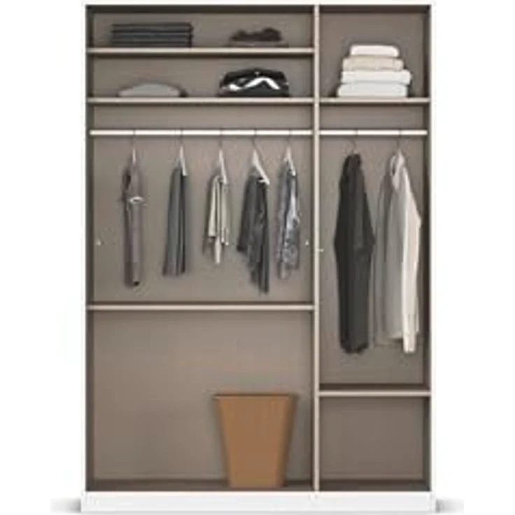 Rauch Möbel Lagoa, Kleiderschrank, Garderobe für Schlafzimmer, Kinderzimmer, Jugendzimmer 3-türig, 2 Schubladen, mit Zubehör Classic, Farbe Beige, Breite 136 – Bild 9