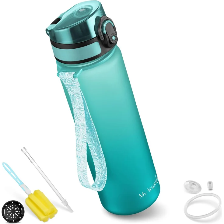 My Vesperbox® Trinkflasche Kinder [500ML] - Wasserflasche Kohlensäure Geeignet & Auslaufsicher - Water Bottle Kids - für Schule & Sport - Kinderflasche für Mädchen & Jungen - inkl. Ersatzdichtung