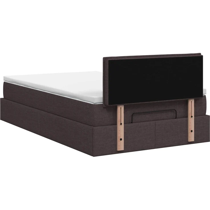 vidaXL Ottoman-Bett mit Matratze und LED Dunkelbraun 120 x 200 cm 3456818 – Bild 10