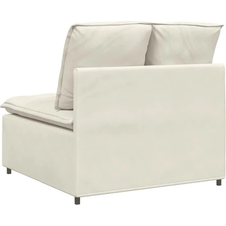 vidaXL Modulares Sofa Mittelmodul mit Kissen Creme 100 cm 4104436 – Bild 5