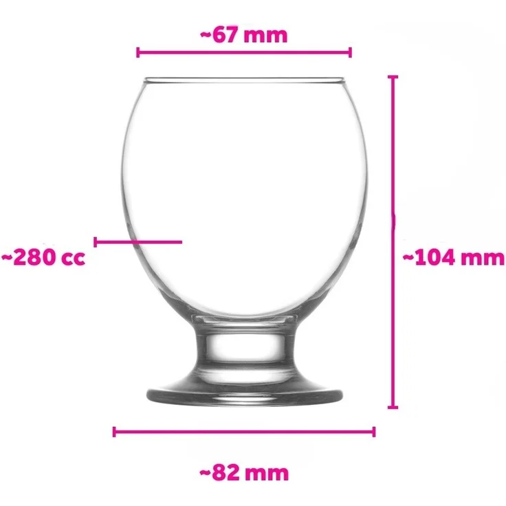 Hermia Concept 'LV-NEC14F' Gläser-Set (6-teilig), Transparent, 6,7 x 6,7 x 10,4 cm, 280 ml – Bild 5
