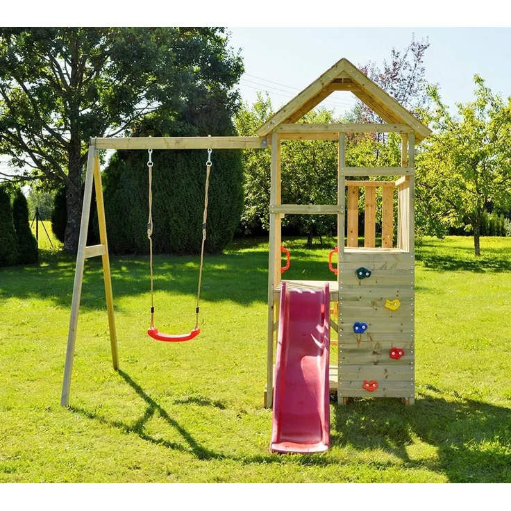Wendi Toys Holz Spielturm Gorilla | mit Rutsche, – Bild 3