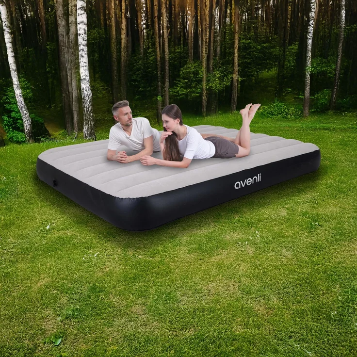 Avenli aufblasbares Luftbett Campingmatratze 203x152x25 cm – Bild 2