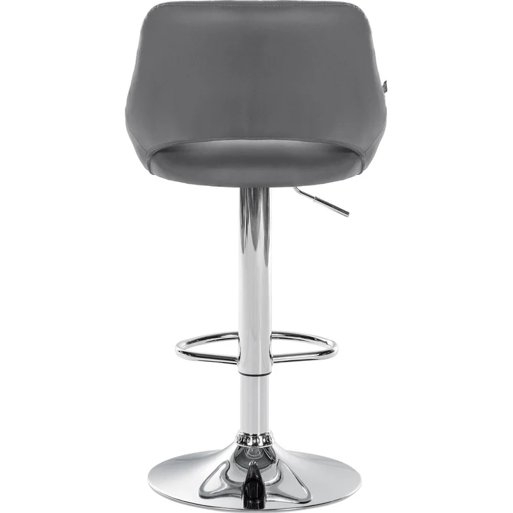 2er Set Barhocker SEGAD - Kunstleder Grau 47x48x85 cm Silber | Barstuhl Höhenverstellbar Mit Lehne Drehbar Tresenhocker Tresenstuhl Kneipenhocker – Bild 6