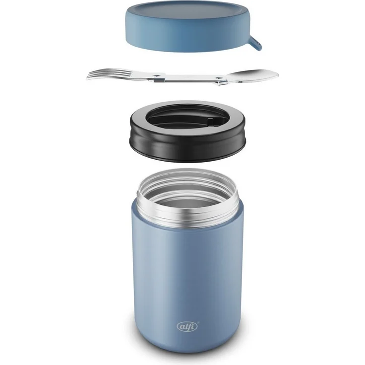Alfi Thermobehälter ISO FOOD MUG, Thermobehälter für Essen, spülmaschinenfest, Edelstahl, Kunststoff, Silikon, (1-tlg), 0,35l, 5h heiß & 10h kalt, dicht & auslaufsicher, mit Göffel – Bild 2