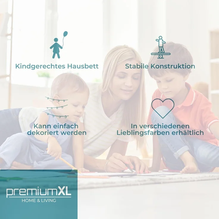 Kinderbett Sisimiut 140x200 cm mit Rausfallschutz Weiß [en. casa] – Bild 7